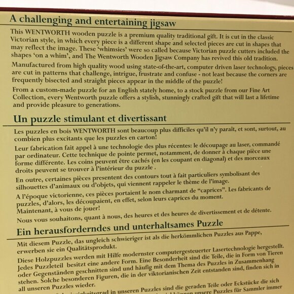 WENTWORTH WOODEN PUZZLE 250 Pieces Collector's Mozart Anniversary Music Composer - Picture 3 of 6